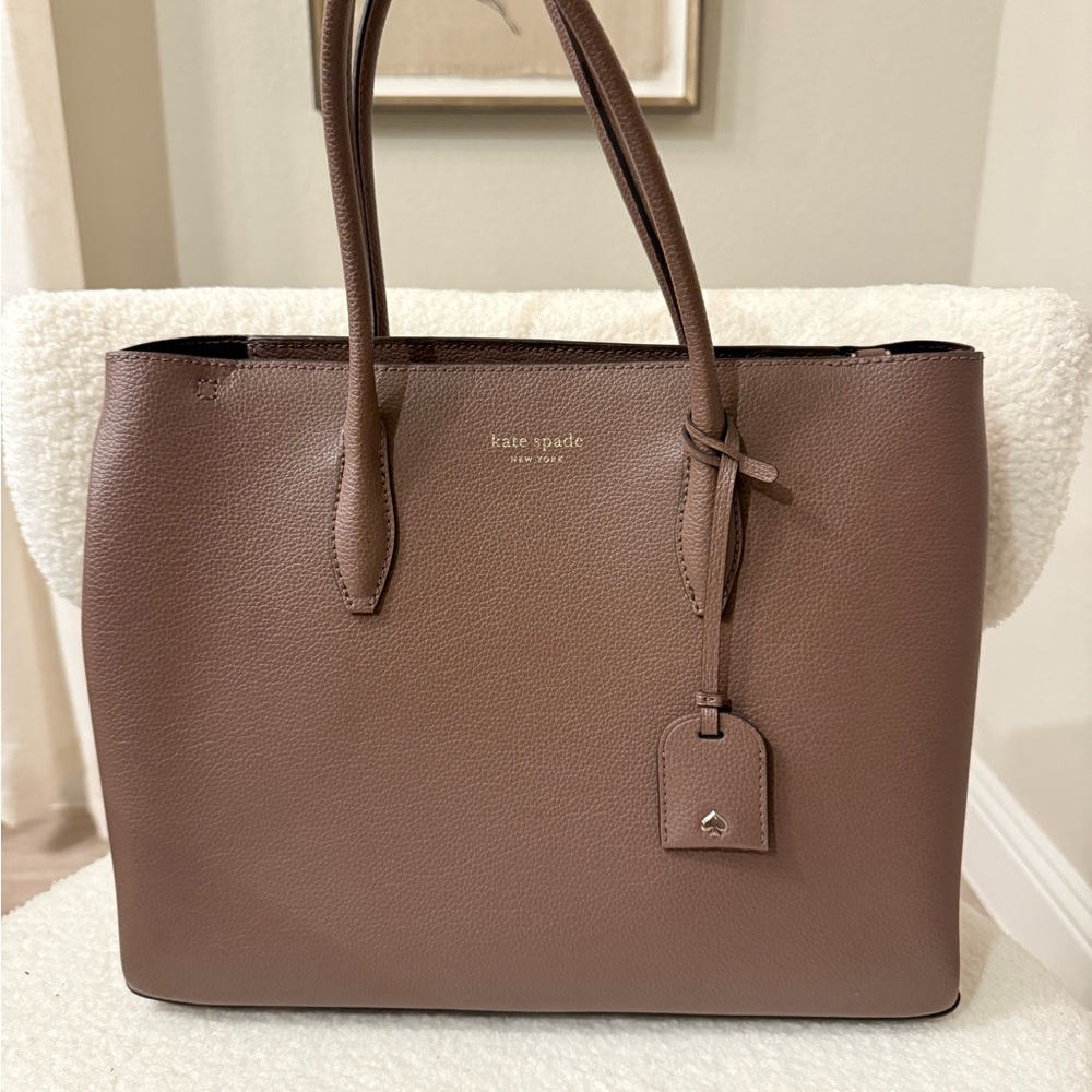 Kate Spade Taupe Leather Tote Bag